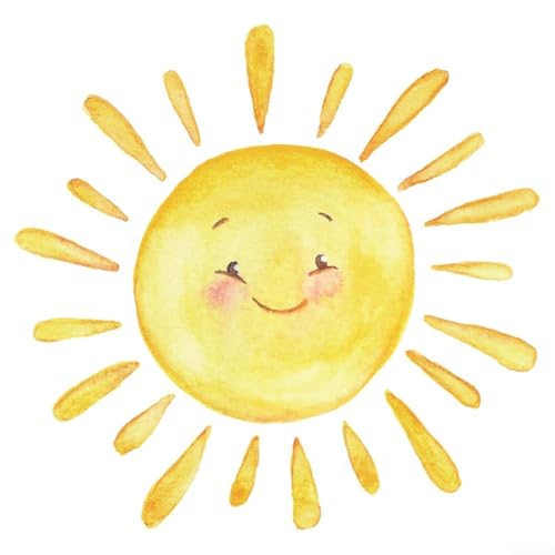 Schöne Cartoon-Sonnen-Wandaufkleber für Kinderzimmer und Spielbereiche, PVC-Material für einfache Verwendung von WIIYENA