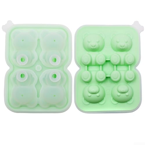 Silikonformen für 3D Eiswürfel in Bärenform, genießen Sie Ihre Getränke mit Stil (Avocadogrün) von WIIYENA
