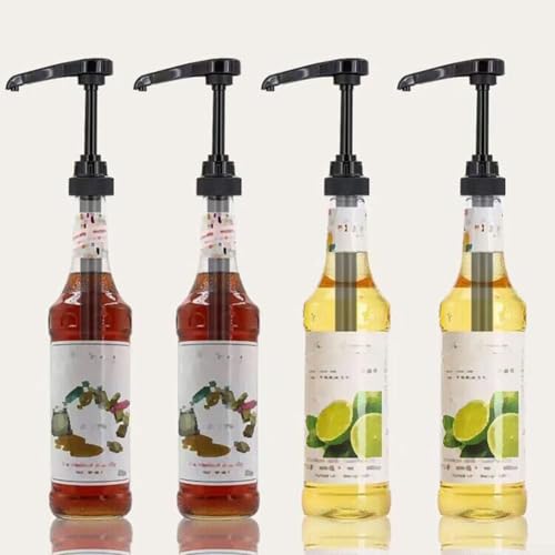 Sirupdüse Handdruckmesspumpenkopf für 28400 Halsflaschen, liefert 10CC genaue Portionen für zuverlässige Sirupdosierung jedes Mal (schwarz) von WIIYENA