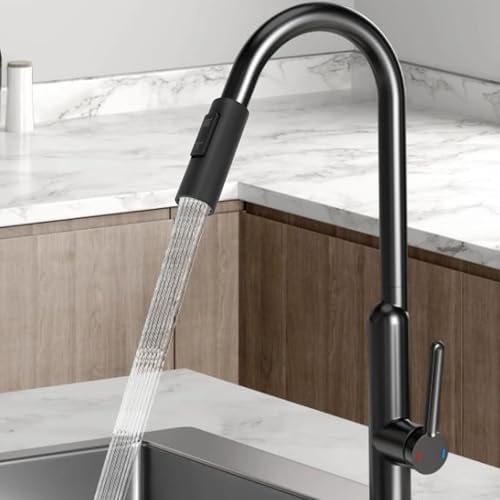 Sprinklerkopf, schwarzer Wasserhahn-Sprühkopf, kompatibel mit Standard-Wasserhähnen, einfache Installation, müheloser Austausch (schwarz) von WIIYENA