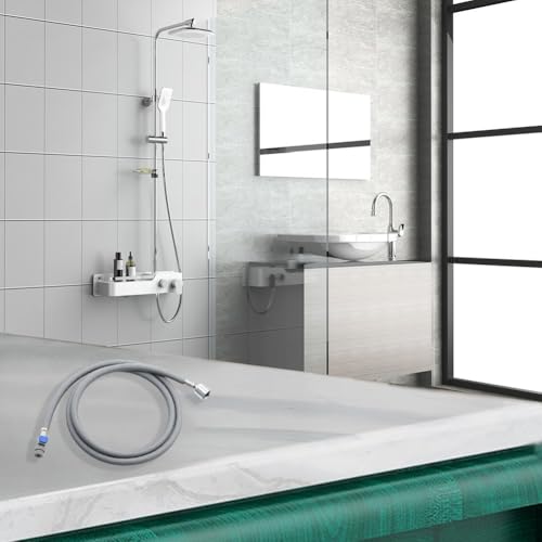 Starker und flexibler 1 5 m Brauseschlauch für verschiedene Haushaltsanwendungen (mit Zubehör) von WIIYENA