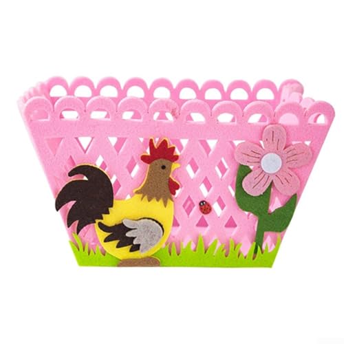 Süßes Korb-Set mit Tiermotiven, perfekt für die Aufbewahrung von Süßigkeiten während der Frühlingsfeiern (rosa) von WIIYENA