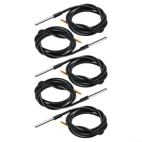 Temperatursensor-Kabel für Raspberry Pi, 5 Stück, wasserdichte Sonden, Edelstahlgehäuse, breiter Betriebstemperaturbereich Temperatursensor-Kabel für Raspberry Pi, 5 Stück, wasserdichte Sonden, Edelstahlgehäuse, breiter Betriebstemperaturbereich von WIIYENA
