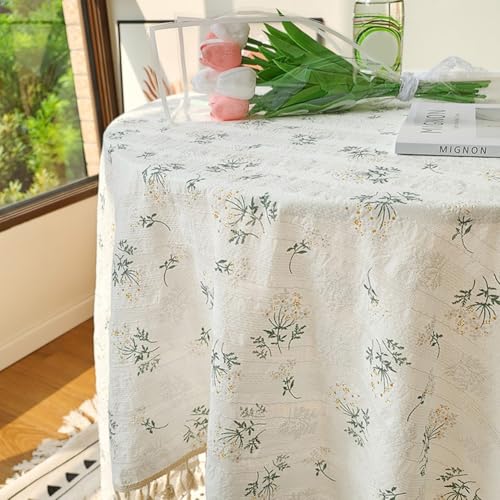 Tischdecke aus Polyester und Baumwolle mit einzigartigem Quasten-Design für verbesserte Dekoration (A) von WIIYENA