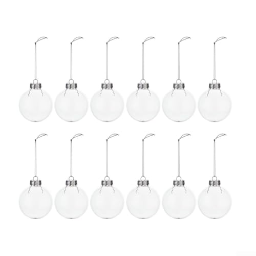 Transparente Acrylkugeln für befüllbare DIY-Ornamente, geeignet für Weihnachtsbaum, Hochzeit und Party-Dekoration mit Material (8 cm) von WIIYENA