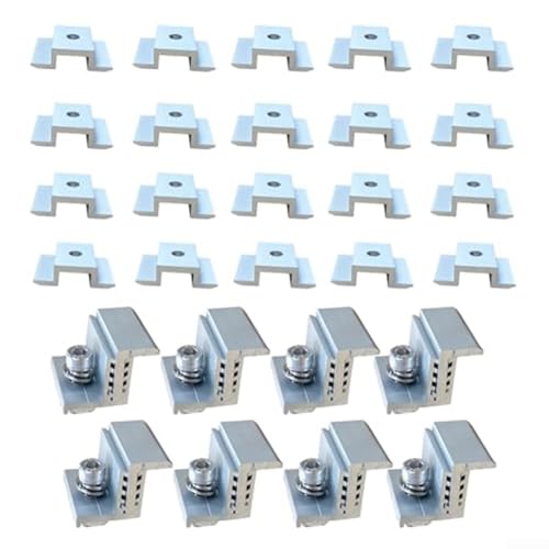 Verstellbares Solarmodul-Klemm-Set mit Z-Halterungen für sichere Befestigung auf Dächern und Wohnmobilen, Konstruktion aus Aluminiumlegierung Verstellbares Solarmodul-Klemm-Set mit Z-Halterungen für sichere Befestigung auf Dächern und Wohnmobilen, Konstruktion aus Aluminiumlegierung von WIIYENA