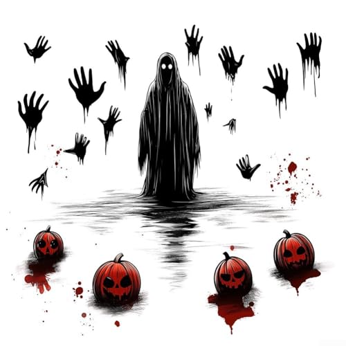 Verwandeln Sie Ihr Zuhause mit Halloween-Aufklebern für Fenster und Wände von WIIYENA