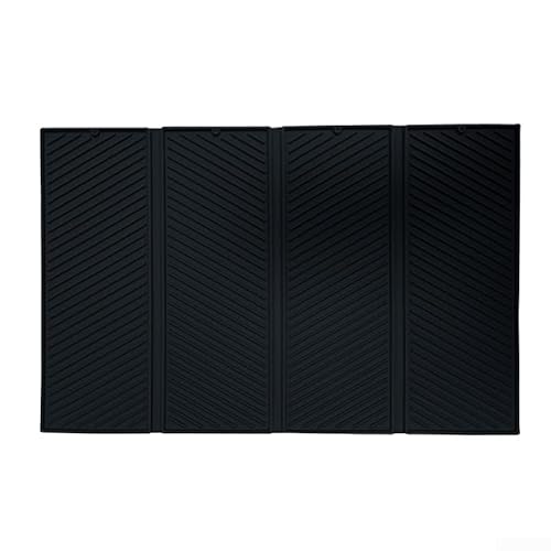 Vierfach Design Silikon Abflussmatte für Küchenutensilien und Geschirrtrocknung (schwarz) von WIIYENA