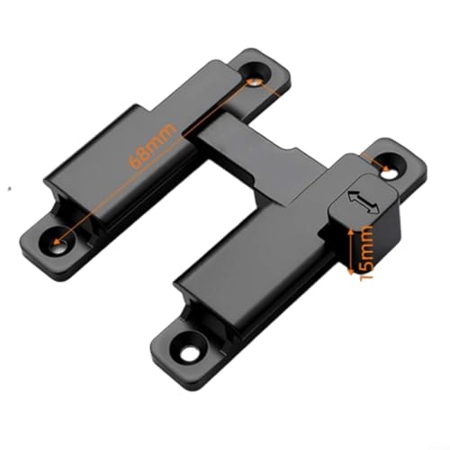 WIIYENA 2 Stück Flip-Scheunentürschloss aus Zinklegierung, horizontales Sicherheitsschloss für Scheunentüren, Schränke, Gartentor, einfach zu installieren, Snap-On-Design (schwarz) von WIIYENA