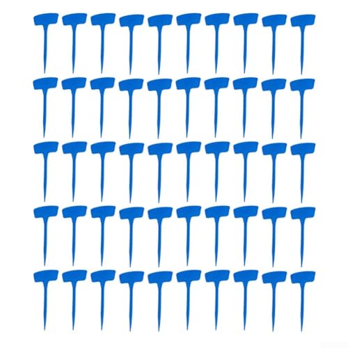 WIIYENA 20 cm Pflanzenetiketten, 50 Stück, Garten-Identifikationsetiketten für Gemüse, Gewächshaus, Organisation, Polypropylen-Heringe mit wiederverwendbarem Design (blau) von WIIYENA