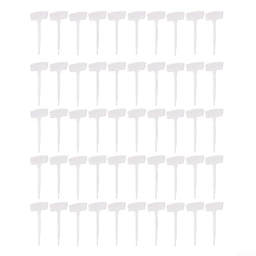 WIIYENA 20 cm Pflanzenetiketten, 50 Stück, Garten-Identifikationsetiketten für Gemüse, Gewächshaus, Organisation, Polypropylen-Heringe mit wiederverwendbarem Design (weiß) von WIIYENA