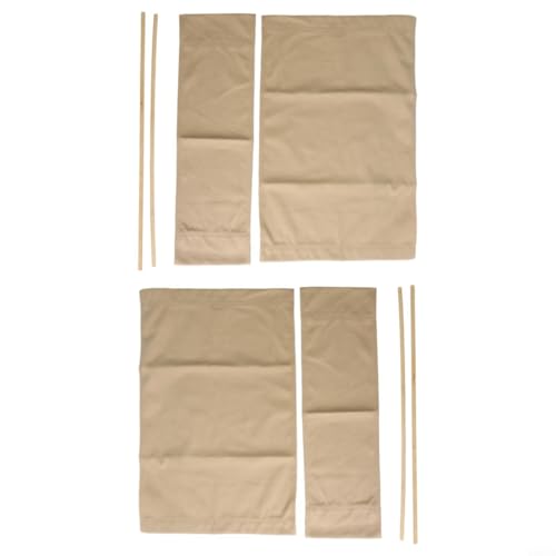 WIIYENA 2er-Set Ersatz-Sitzbezug für Regiestuhl, Sitz und Rückenlehne mit zwei Holzstab-Stuhl-Ersatz-Leinenbezügen, waschbare Optionen (Khaki) von WIIYENA