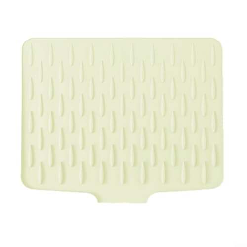 WIIYENA Abtropfmatte Silikon Abtropfmatte mit geneigtem Wasserk-Design Küchentheke Abtropfgestell hitzebeständig rutschfest Abtropfmatte (beige) von WIIYENA