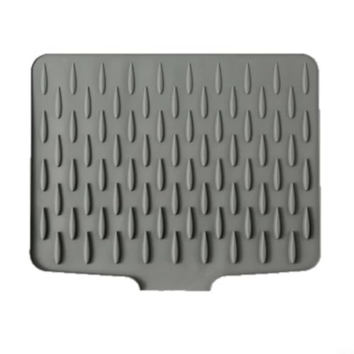 WIIYENA Abtropfmatte Silikon Abtropfmatte mit geneigtem Wasserk-Design Küchentheke Abtropfgestell hitzebeständig rutschfest Abtropfmatte (grau) von WIIYENA