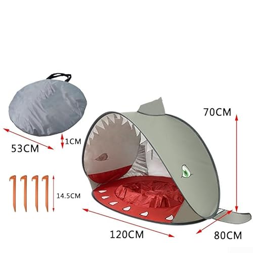 WIIYENA Baby Strandmuschel Strandzelt Pop-up Baby Strand Zelt Strandmuschel Babyzelt Mit UV-Schutz Belüftet Leicht Tragbar Für Strand Camping Outdoor Spielen(Gray) von WIIYENA