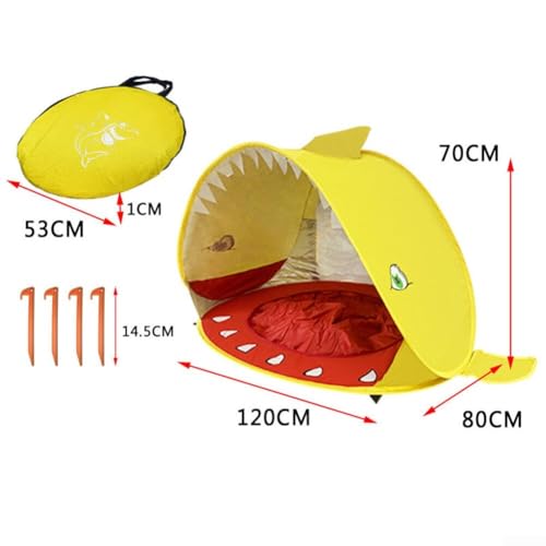 WIIYENA Baby Strandmuschel Strandzelt Pop-up Baby Strand Zelt Strandmuschel Babyzelt Mit UV-Schutz Belüftet Leicht Tragbar Für Strand Camping Outdoor Spielen(Yellow) von WIIYENA