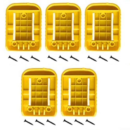 WIIYENA Batteriehalter Halterung Dock für Dewalt für DCB200 für DCB201 für DCB202 für DCB203 für DCB204 für DCB205 für DCB206 für DCB606 für DCB609 Wandgurt-Montage-Aufbewahrungsregal (5 Stück) von WIIYENA