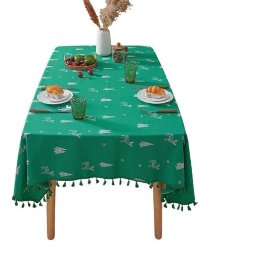 WIIYENA Bestickte Tischdecke für festliche Dekoration für Ess- und Couchtische, Weihnachtsdekoration, Ornamente, Weihnachtsbaumschmuck von WIIYENA