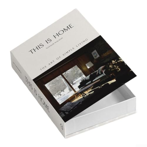 WIIYENA Dekorative Aufbewahrungsbox für Bücher mit verstecktem Fach für Zuhause, Büro, Schreibtisch oder Regal-Organisation in Schwarz, Weiß oder Grau (FH-22) von WIIYENA