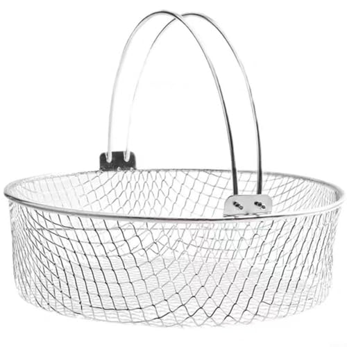 WIIYENA Fat Fryer Basket for Instant 6QT 8QT, 21x21x6cm Air Fryer Mesh Basket Stainless Steel Cooking Accessory with Folding Handle Kitchen Tool(1 Pcs) von WIIYENA