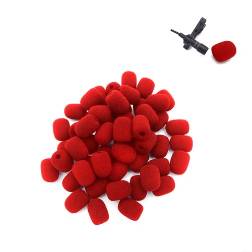 WIIYENA Fit Mini Headset Mikrofon Ersatz Schaumstoff Abdeckung 10 Stück Vorteilspack (rot) von WIIYENA