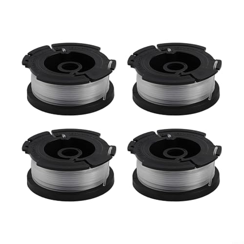 WIIYENA Für Black and Decker Rasentrimmer-Spulen-Set mit Federkappe, kompatibel mit GLC1825, GLC3630L, STC1820 Modellen (4 x Fadenspule) von WIIYENA