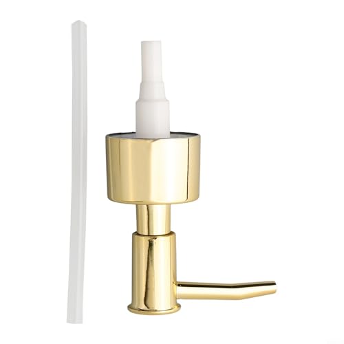WIIYENA Kunststoff-Lotionspenderkopf, 28/400 Gewinde, Metallgehäuse mit Schlauch für Badezimmer, Duschgel, Kosmetik, Hautpflegeprodukte (helles Gold) von WIIYENA