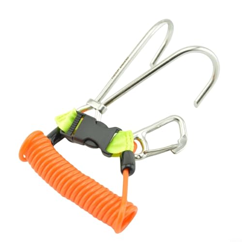 WIIYENA Marine Grade Edelstahl Taucherhaken mit Schnellverschluss-Schnalle für Unterwasser-Stromstabilität (orange) von WIIYENA