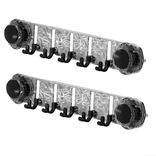 WIIYENA Mehrzweck-Saugnapfhaken für Bad und Küche, einfache Installation ohne Bohren, mit faltbarem Design (transparentes Grau) von WIIYENA