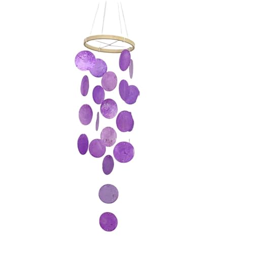 WIIYENA Muschel-Windspiel, natürliche Muschel, zum Aufhängen, mobile Gartendekoration, für Innen- und Außenbereich, Terrasse, Ornament, 73 cm Länge (Paar) von WIIYENA