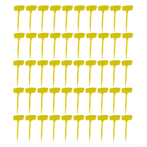 WIIYENA Pflanzenetiketten, 20 cm, 50 Stück, Garten-Identifikationsetiketten für Gemüse, Gewächshaus, Organisation, Polypropylen-Heringe mit wiederverwendbarem Design (gelb) von WIIYENA