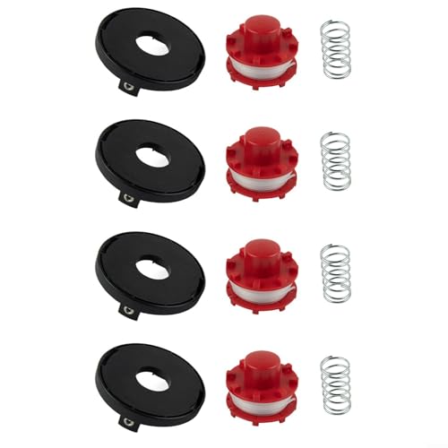 WIIYENA Rasentrimmerspule & Faden + Feder für Einhell GE-CT 36/30 Li E Solo 36/255 BL für Agillo 18/200, 2 mm x 8 m Spule für Akku-Rasentrimmer (4 Set) von WIIYENA