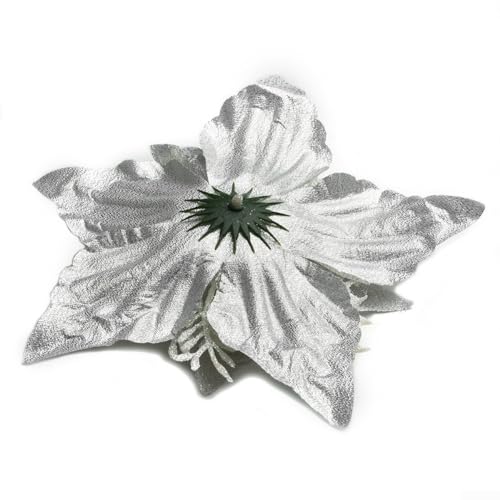 WIIYENA Set mit 5 glitzernden Weihnachtssternen, 18 cm, hängende Blumen für Baumkranz, Party-Dekoration für Zuhause, Garten, Veranstaltungsfeiern (weiß) von WIIYENA