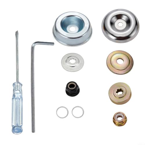 WIIYENA Umfassendes Metall-Trimmerkopf-Adapter-Set für Rasenpflege, inklusive Schutzhülle und Druckplatten für sicheren und präzisen Motorsensenbetrieb von WIIYENA