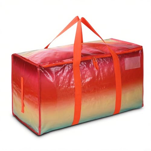 WIIYENA Umzugstaschen mit großer Kapazität, verdickte, gewebte Packtaschen für Kleidung, Steppdecken und Gepäckaufbewahrung (Orange-1) von WIIYENA