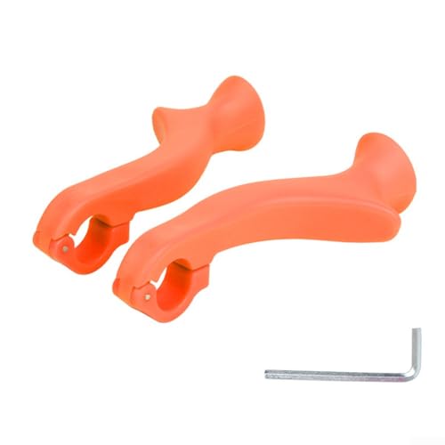 WIIYENA Verstellbarer Winkel, ergonomische MTB-Lenkergriffe, leicht, Nylon, für Radfahren, Komfort, Schmerzlinderung für Arme, Rücken (orange) von WIIYENA
