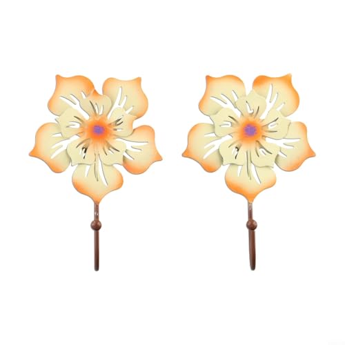 WIIYENA Wandmontierte Blumenhaken aus Eisen verschönern Ihre Dekoration mit diesen funktionalen Stücken (2er-Set) (gelb) von WIIYENA