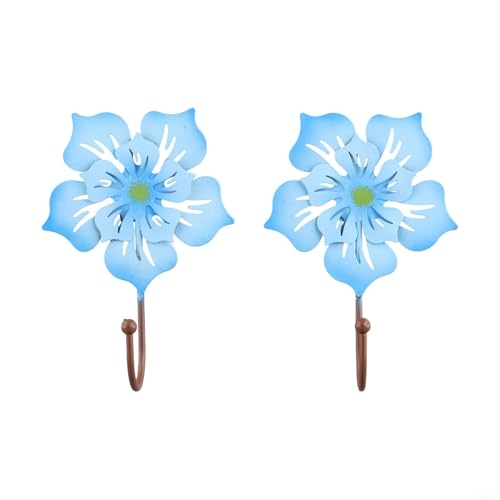 WIIYENA Wandmontierte Blumenhaken aus Eisen verschönern Ihre Einrichtung mit diesen funktionalen Stücken (2er-Set) (blau) von WIIYENA
