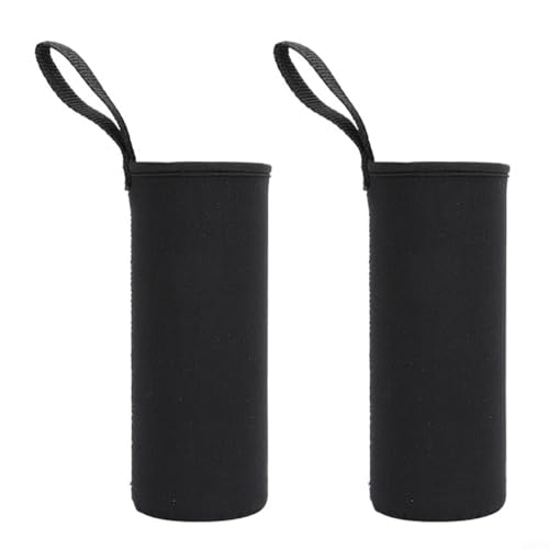 WIIYENA Wasserflaschenhülle, Isolator, Thermo-Flaschenhalter, dehnbar, Neopren, Wasserflaschenabdeckung für Wandern, Camping, Sport, Reisen, 1500 ml, Schwarz, 2 Stück von WIIYENA