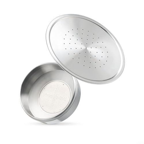 WIIYENA Wiederverwendbarer Kaffeekapselfilter für Senseo für HD7801 für HD6592 Kaffeemaschine, Edelstahl, nachfüllbare Pod mit Bürste und Löffel von WIIYENA