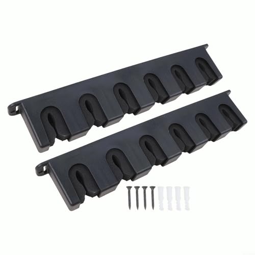 Wandmontiertes Angelrutenregal, starke ABS- und EVA-Halterung für 6 Angelruten (schwarz) von WIIYENA