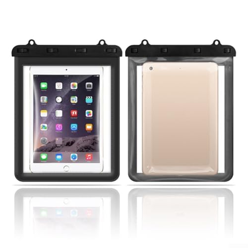 Wasserdichte PVC-Tablet-Tasche, perfekt für Rafting und Pool-Partys mit verstellbarem Umhängeband (schwarz) von WIIYENA