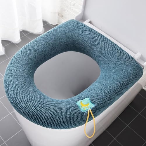 Weicher, waschbarer WC-Sitzbezug mit Wärmerpolster für Badezimmer, dehnbares Spandex-Material, passend für die meisten Standard-Closestoer-Sitze, hygienisch und bequem (grün) von WIIYENA