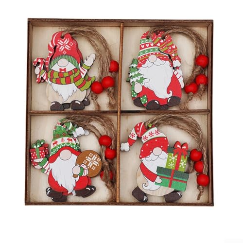 Weihnachtsschmuck-Set mit 12 Holz-Zwergen für Urlaubsdekorationsideen (2#) von WIIYENA