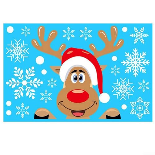 und abnehmbare 20,3 cm große Weihnachts-Fensteraufkleber, um Freude während der Feiertage zu verbreiten (06) von WIIYENA