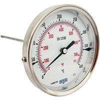 WIKA Bimetall Zeigerthermometer Thermometer A52 0 - 400°C Ø 100mm nach EN 13190 Tauchrohr 220 x 6mm von WIKA