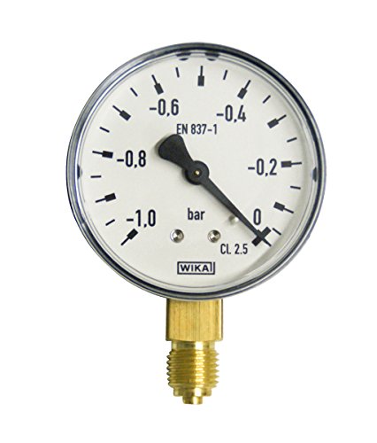 Wika Vakuummeter Messinstrument zur Kontrolle des Unterdrucks -1,0 bis 0 bar, Anschluss G 1/4 B von Wika