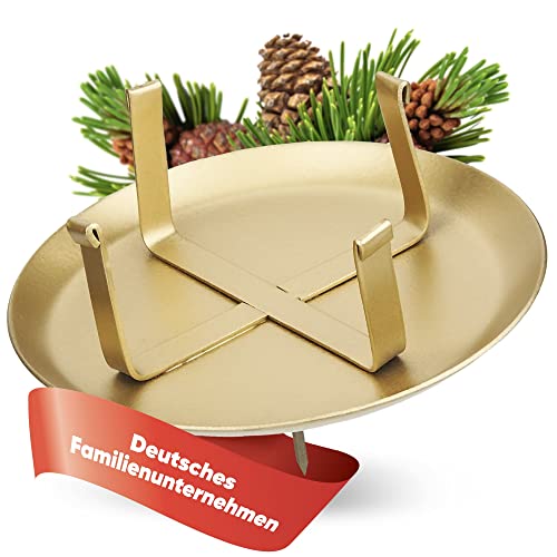 WIKAKERZEN Kerzenhalter Adventskranz - Gold - 1er Set | 1 Kerzenhalter ohne Dorn | Stabile Adventskranz Kerzenhalter für LED & Wachskerzen | Kerzenstecker für Ø 8 cm Kerze von WIKAKERZEN