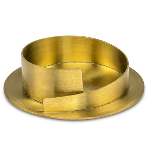 WikaKerzen Kerzenleuchter für Kerzen - Kerzenständer aus Gold & Silber gebürstetem Messing - Kerzenhalter für Hochzeits-, Kommunions- & Taufkerzen (Ø 7cm, Gold) von WIKAKERZEN