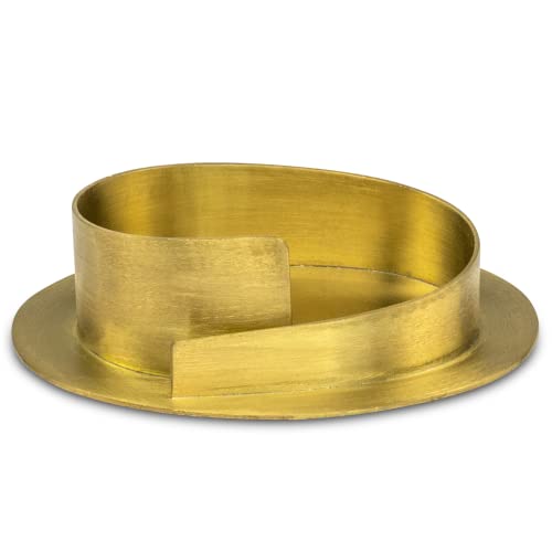 WikaKerzen Kerzenleuchter für Ovaler Kerzen - Kerzenständer aus Gold & Silber gebürstetem Messing - Kerzenhalter für Hochzeits-, Kommunions- & Taufkerzen (für Ellipse Kerzen 4,7x6,8 Gold) von WIKAKERZEN